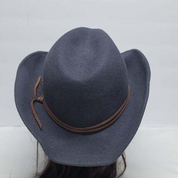 Ale by Alessandra Aurora Wool Felt Hat Smokey Blue Gray Adjustable Boho Cowgirl main image 6